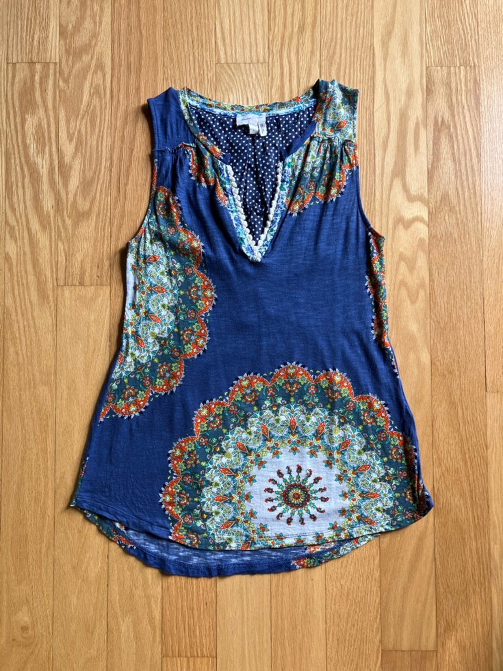 Meadow Rue through Anthropologie Sleeveless Boho Medallion Print Top Size S